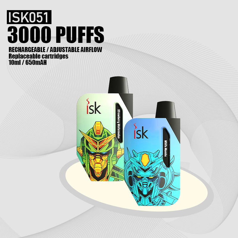 ISK051 3000 Puffs Refillable Vape POD Disposable with replaceable ...