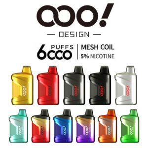 OOO！DESIGN 6000 Puffs Diposable Vape POD with an exceptional experience on adjustable airflow and integrated mesh coil RAZ CA6000